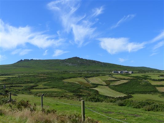 Carn Galver across the valley from Porthmeor Cottages